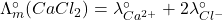 \Lambda_m^\circ(CaCl_2) =\lambda^\circ_{Ca^{2+}} + 2\lambda^\circ_{Cl^-}