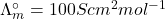 \Lambda_m^\circ=100 Scm^2 mol^{-1}