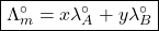 \boxed{\Lambda_m^\circ=x\lambda_A^\circ+y\lambda_B^\circ}