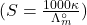 (S=\frac{1000\kappa}{\Lambda_m^\circ})