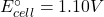 E^\circ_{cell}=1.10V