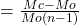  α =\frac{Mc - Mo}{Mo (n - 1)}