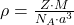 \rho = \frac{Z \cdot M}{N_A \cdot a^3}