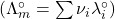 (\Lambda_m^\circ=\sum\nu_i\lambda_i^\circ)