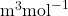 \text{m}^3 \text{mol}^{-1}