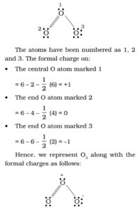 Representation of Formal charge on Oxygen atom in Ozone