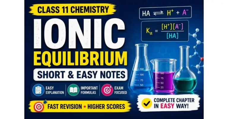 Ionic Equilibrium Short and Easy Notes for Class 11 Chemistry