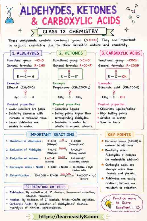 Aldehydes Ketones and Carboxylic Acid Notes Class 12 PDF