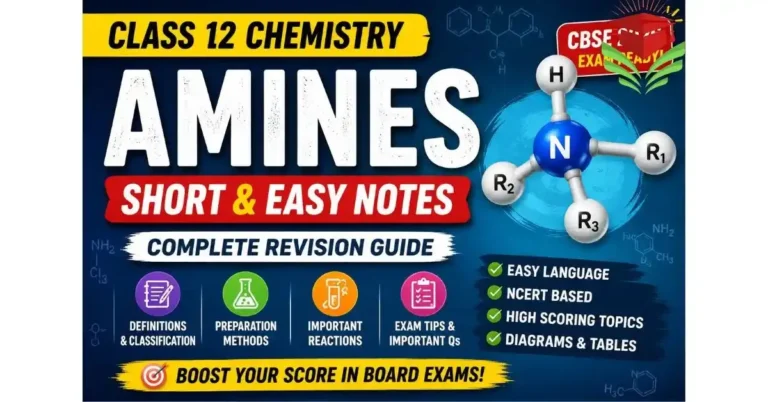 Amines of 12th: Short and Easy Notes for Quick Revision