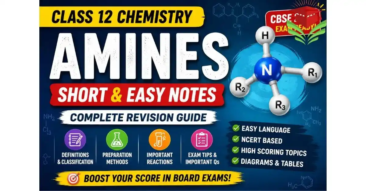 Amines of 12th: Short and Easy Notes for Quick Revision