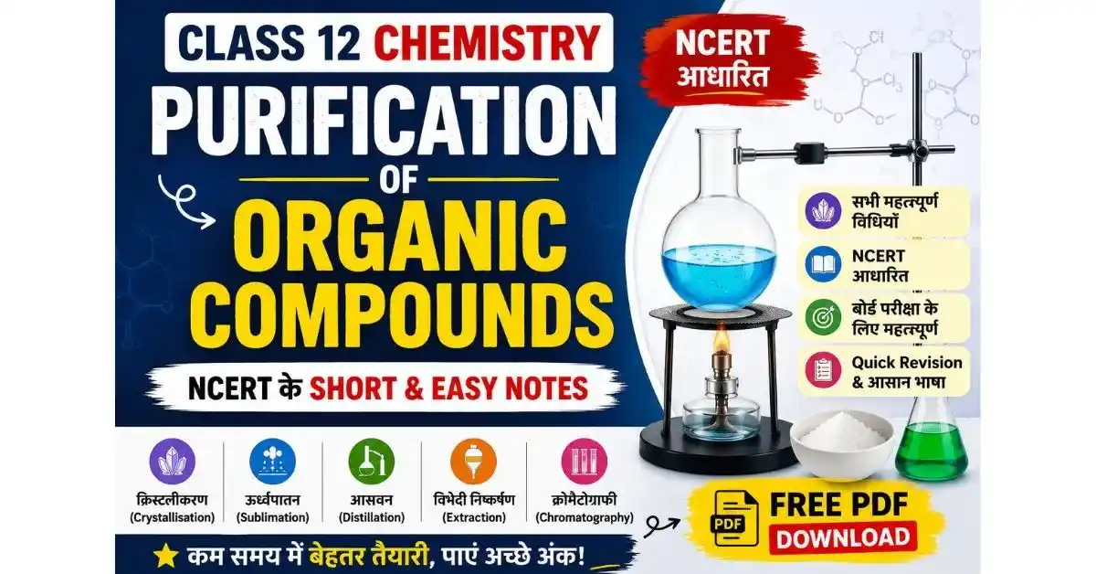 Purification of Organic Compounds Class 12 Notes