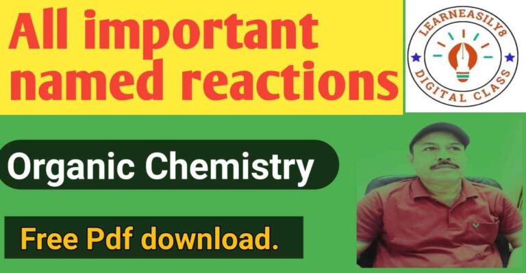 All Important Named Reactions: Organic Chemistry Free Pdf Download