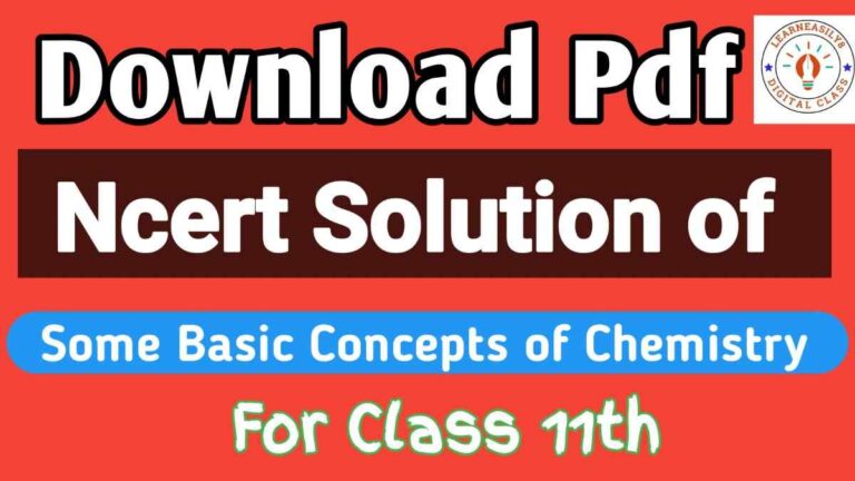 Ncert Solutions of Chemistry for Class 11:Some Basic Concepts of chemistry