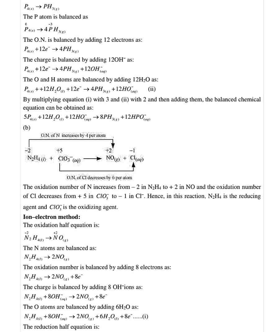 Ncert Solution of Redox Reactions: Class 11 Free Pdf Download 