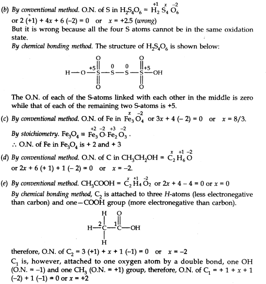 Ncert Solution of Redox Reactions: Class 11 Free Pdf Download 