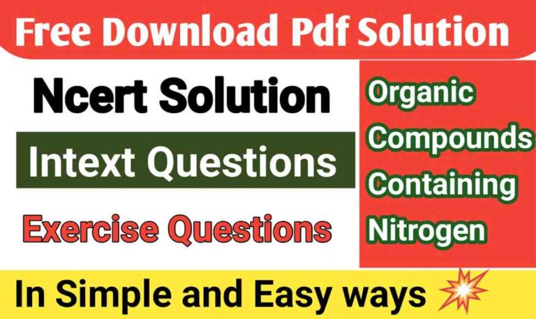 Organic Compounds Containing Nitrogen: Free Download Pdf Solution