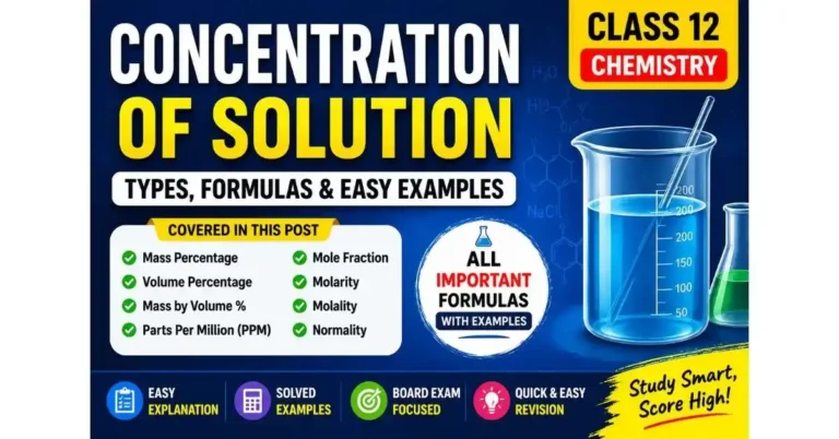 Concentration of Solution Class 12 Notes | Formulas & Examples