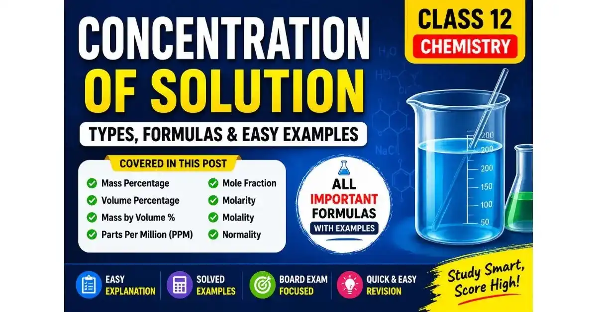 Concentration of Solution Class 12 Notes | Formulas & Examples