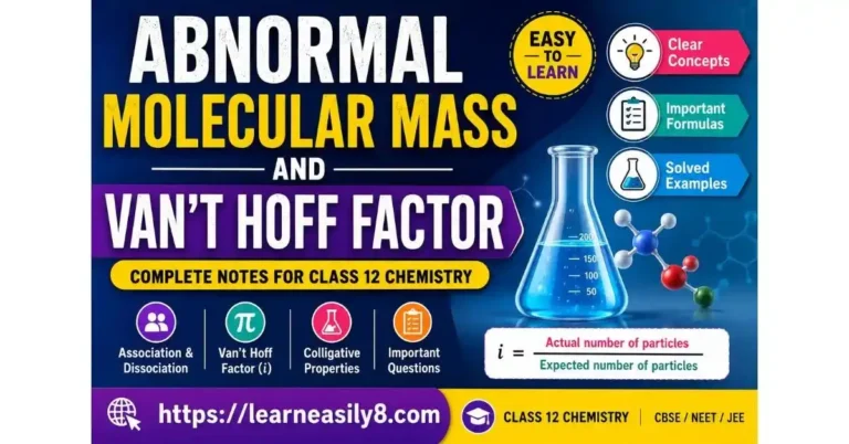 Abnormal Molecular mass: Vant's Hoff Factor