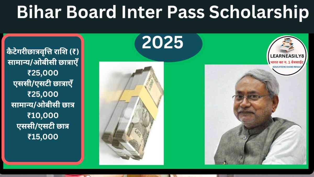 Bihar Board Inter Pass Scholarship 2025:12 th पास करने पर मिलते हैं कितने रुपये