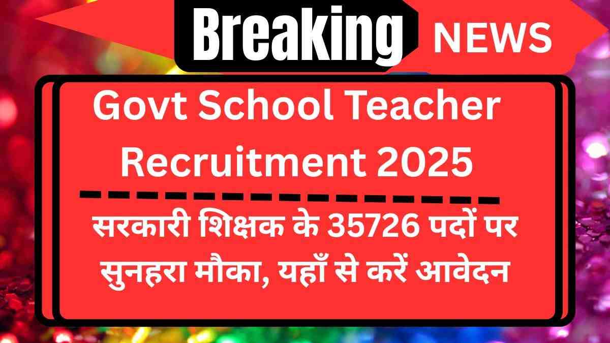 Govt School Teacher Recruitment 2025