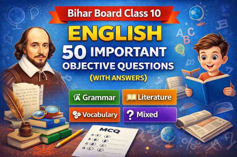 Bihar Board Class 10 English – 50 Important Objective Questions (With Answers)