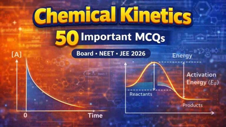 Chemical Kinetics MCQs for Class 12 – 50 Important Questions for Board, NEET & JEE 2026
