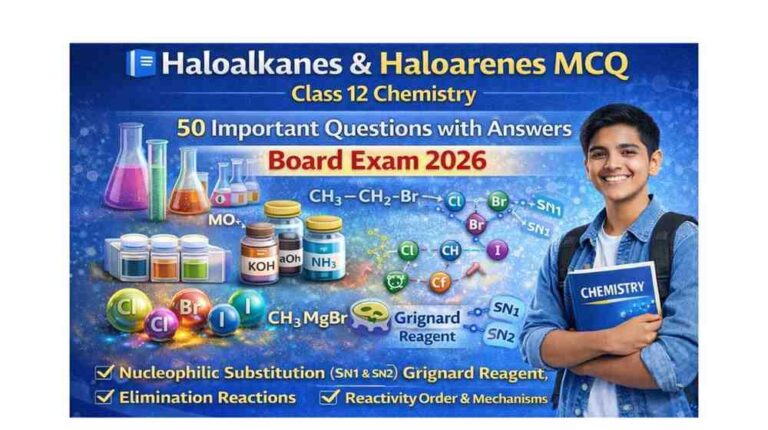 Haloalkanes & Haloarenes MCQ Class 12 – Top 50 Questions with Answers