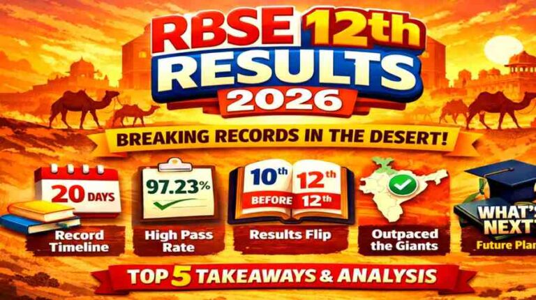 RBSE 12th Results 2026: 5 Big Takeaways, Pass Percentage & Record Timeline
