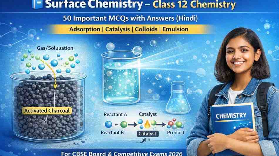Surface Chemistry Class 12 MCQ in Hindi | 50 Important Questions