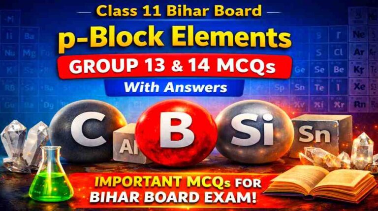 p-Block Elements Group 13 & 14 MCQs for Class 11 Bihar Board | Important Objective Questions