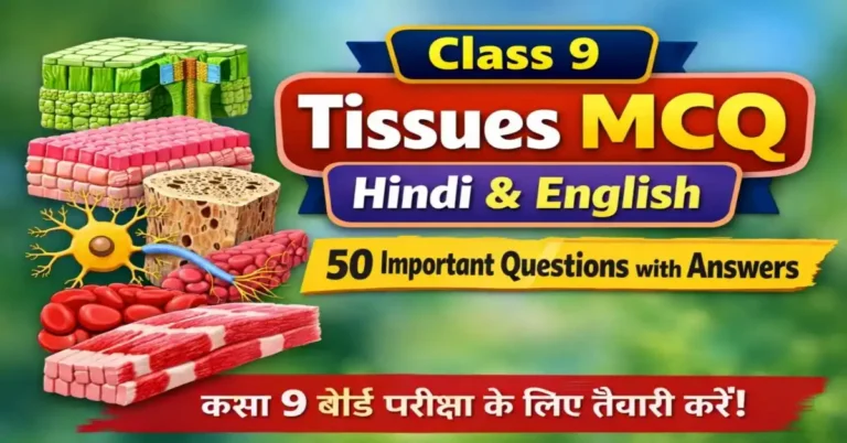 Class 9 Tissues MCQ Hindi English | 50 Important Questions with Answers