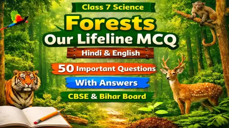 Forests Our Lifeline MCQ Class 7 | 50 Important Questions with Answers Hindi English