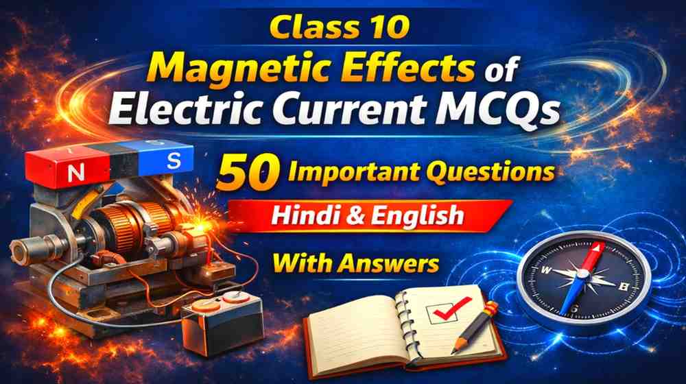 Class 10 Magnetic Effects of Electric Current MCQs | 50 Questions with Answers Hindi English