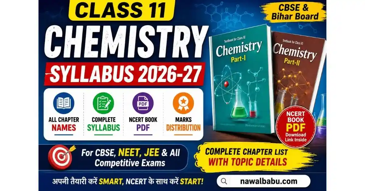 Chemistry 11th Syllabus 2026-27: All Chapter Names, NCERT Book PDF & Chapter List