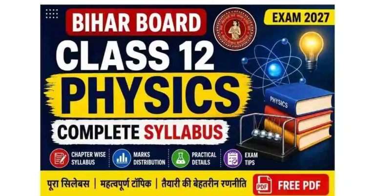 Bihar Board Class 12 Physics Syllabus 2027 PDF | BSEB 12th Physics