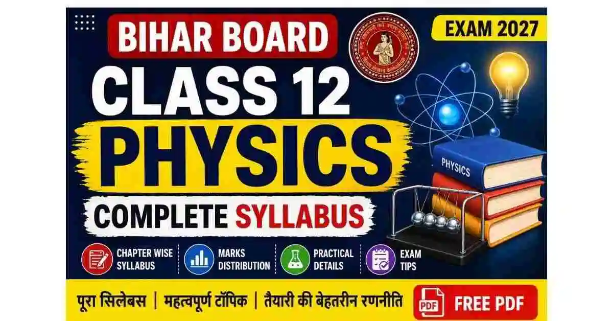Bihar Board Class 12 Physics Syllabus 2027 PDF | BSEB 12th Physics