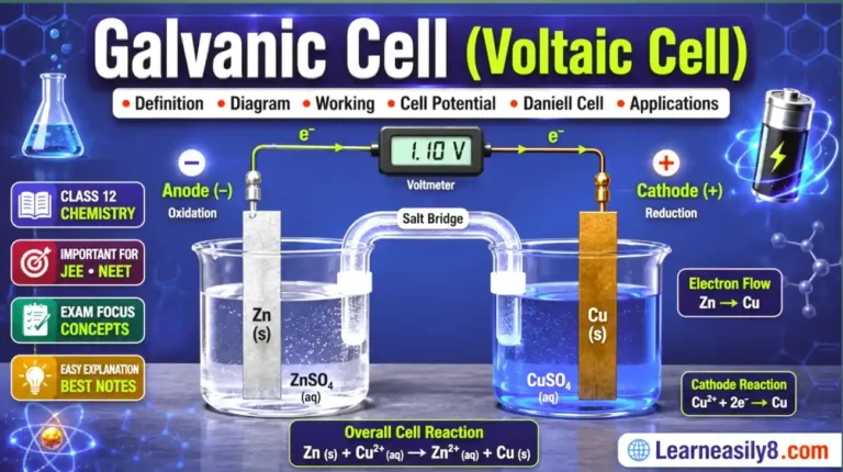 Galvanic Cell in Hindi | Definition, Diagram, Working, Daniell Cell, Cell Potential & Applications