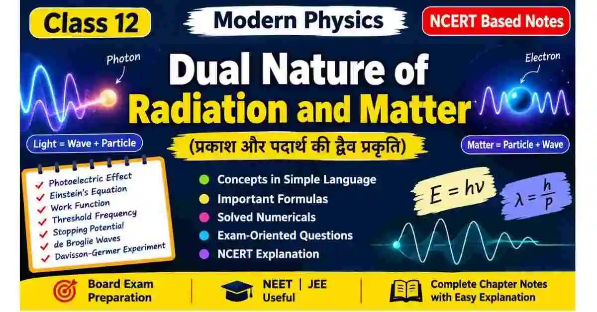 Dual Nature of Radiation and Matter Class 12 Notes in Hindi | NCERT
