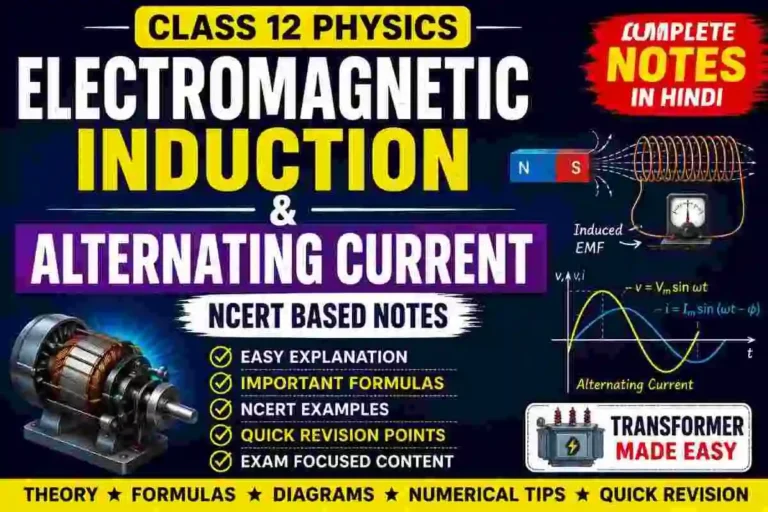 Electromagnetic Induction and Alternating Current Class 12 Notes in Hindi