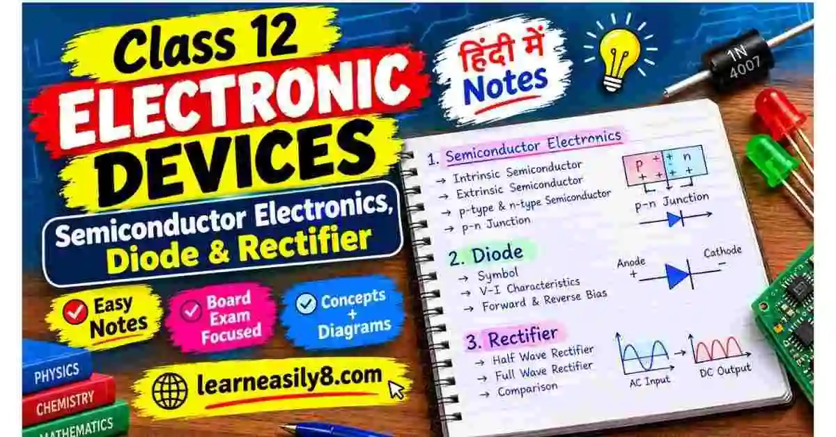Electronic Devices Class 12 Notes in Hindi | Diode & Semiconductor