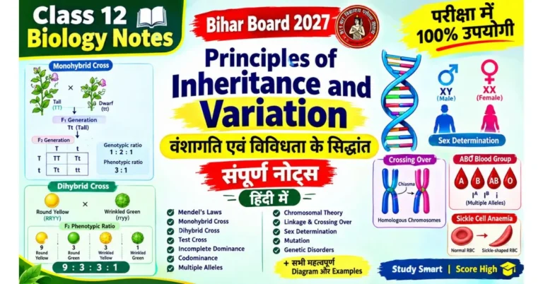 Principles of Inheritance and Variation Class 12 Biology Notes in Hindi