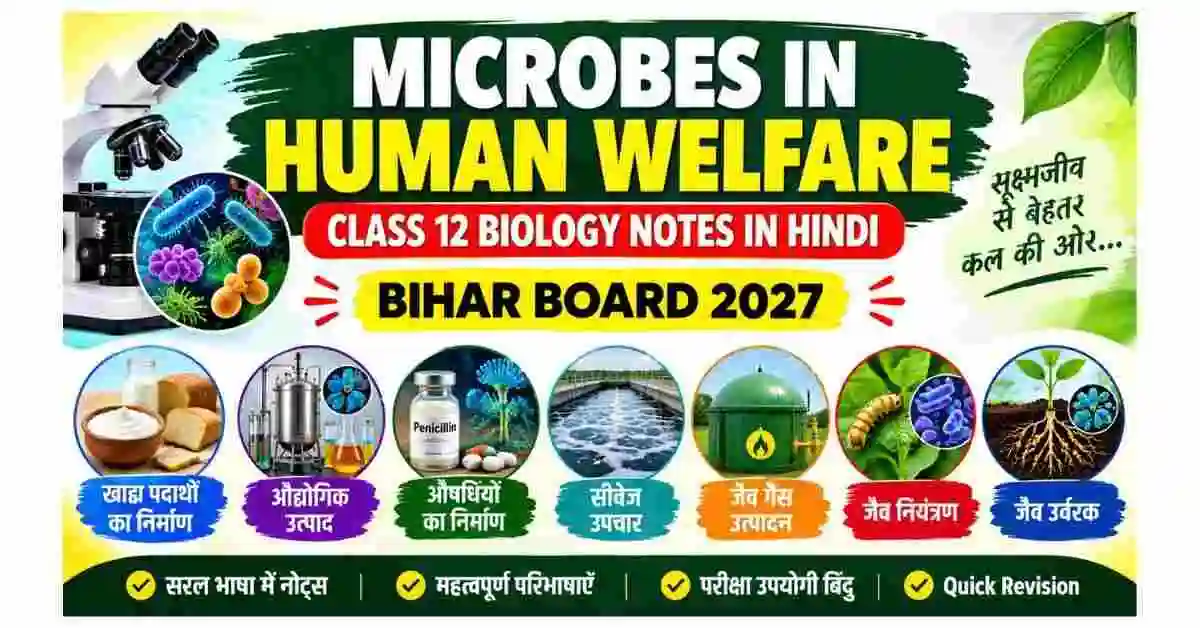 Microbes in Human Welfare Class 12 Biology Notes in Hindi | Bihar Board 2027